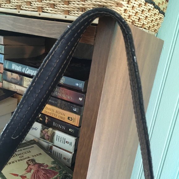 Elliott Lucca black leather hobo with gold hardware soft woven detail purse - Picture 6 of 10